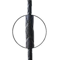 Шнурок кожаный  65 см. Ф 2,5 мм (плетеный черный)