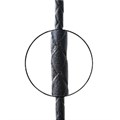 Шнурок кожаный  65 см. Ф 4,5 - 5,0 мм (плетеный черный) - фото 20762