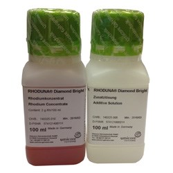 Электролит родирования для ванны, белый-яркий RHODUNA Diamond Bright c добавкой, 2г Rh/100мл, Umicore - фото 21323